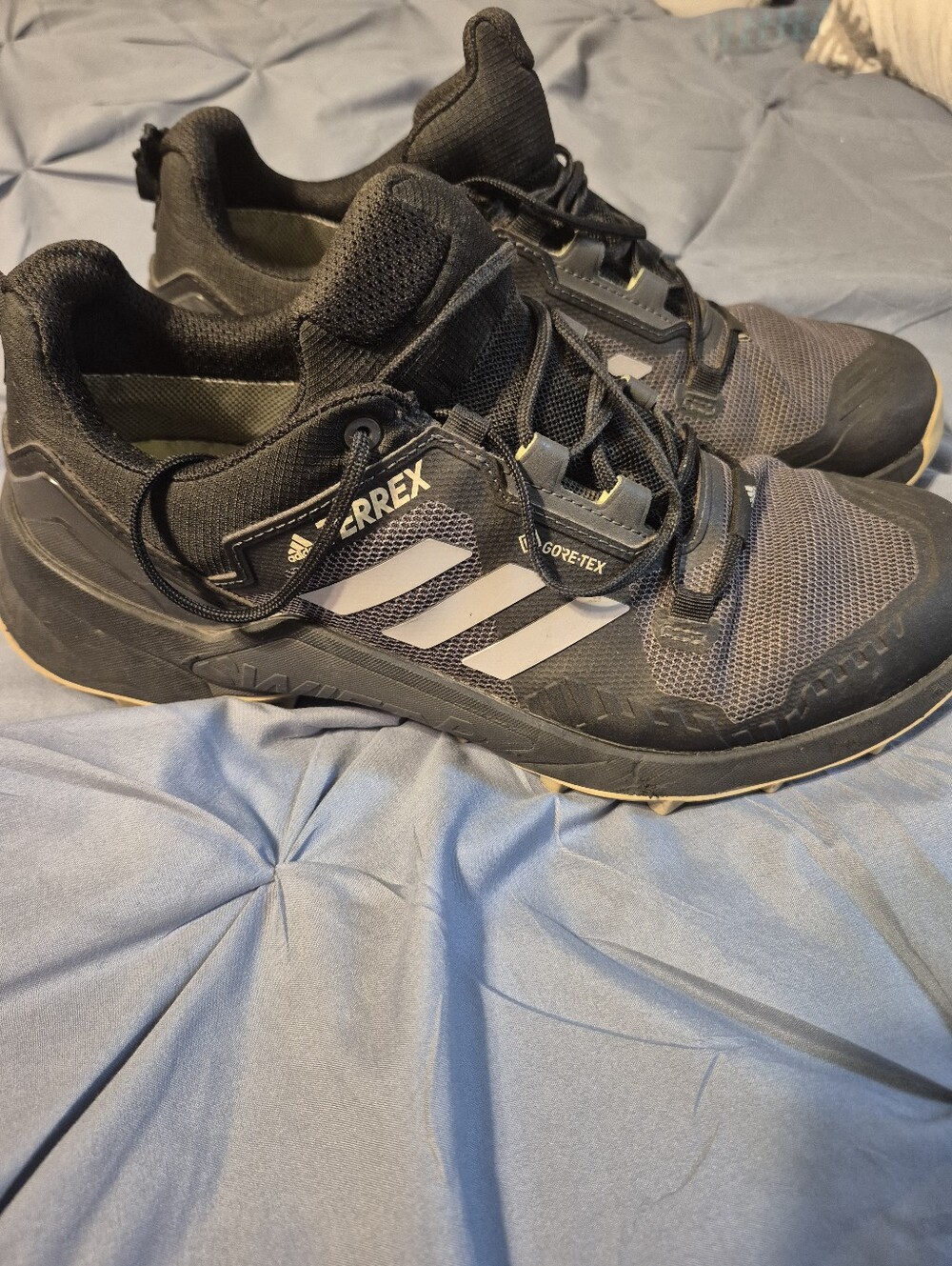 adidas Terrex Black with White Stripes Trail Sneakers Women 10